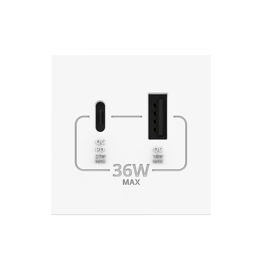 Modul Priza USB-A + USB-C LIVOLO, 36W, PD/QC - imagine 2