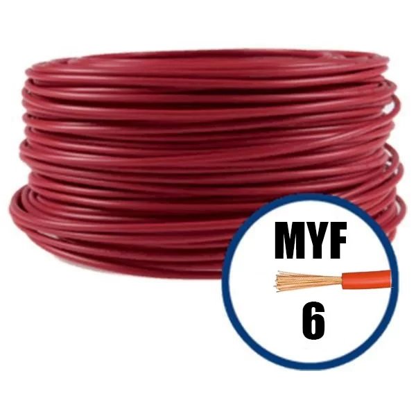 Conductor Cupru 6mm² Rola 100m Cablel Roșu