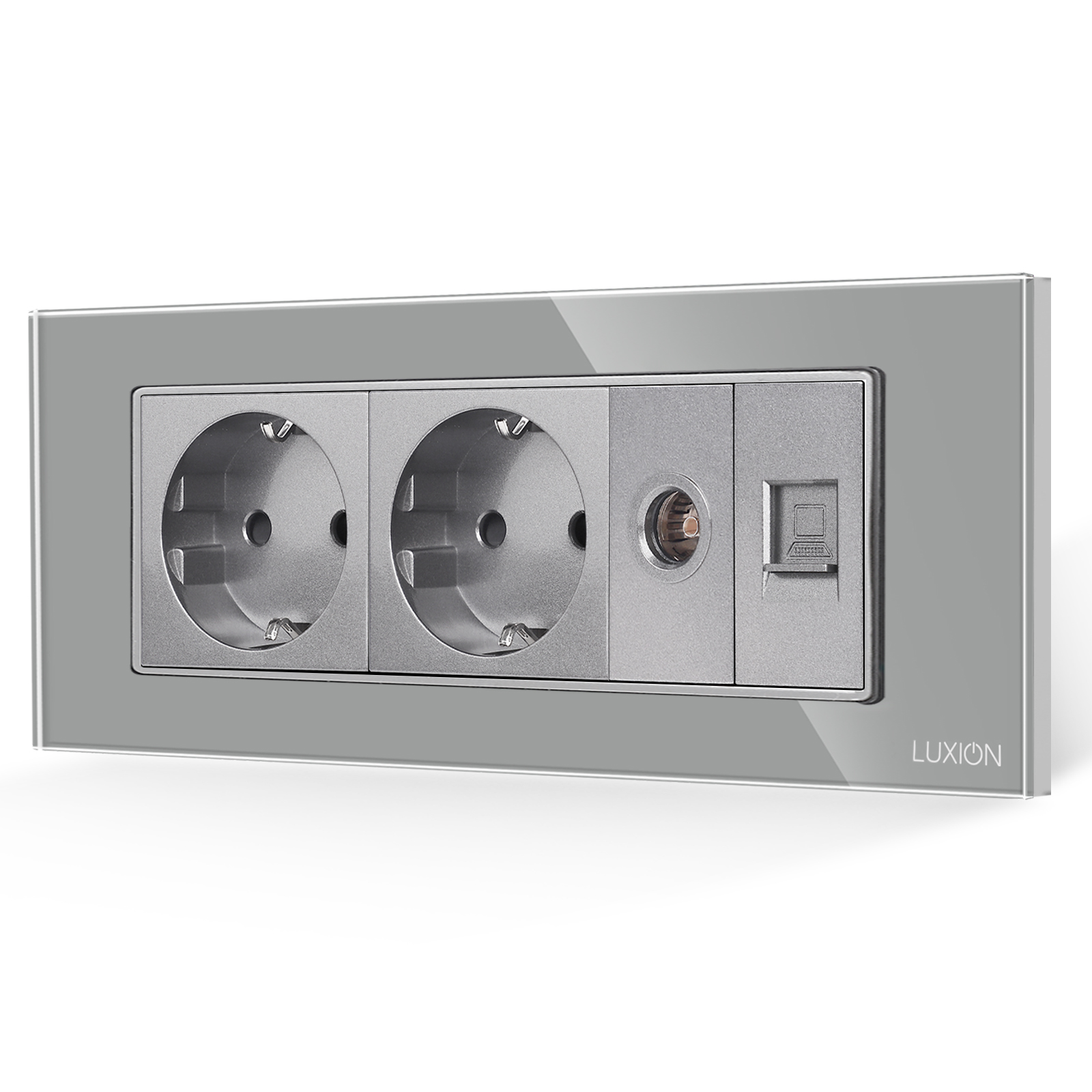 Priza Schuko, TV, Internet Luxion, Sticla, IP44 - imagine 13