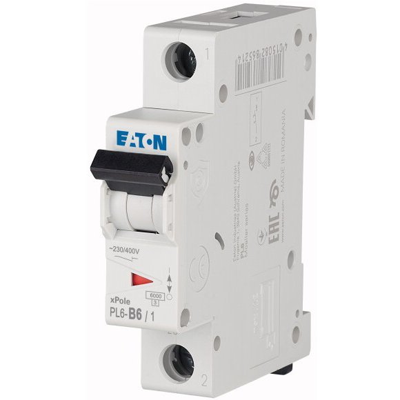 Siguranță automată 1P 6A curba B 6kA Eaton PL6-B6/1