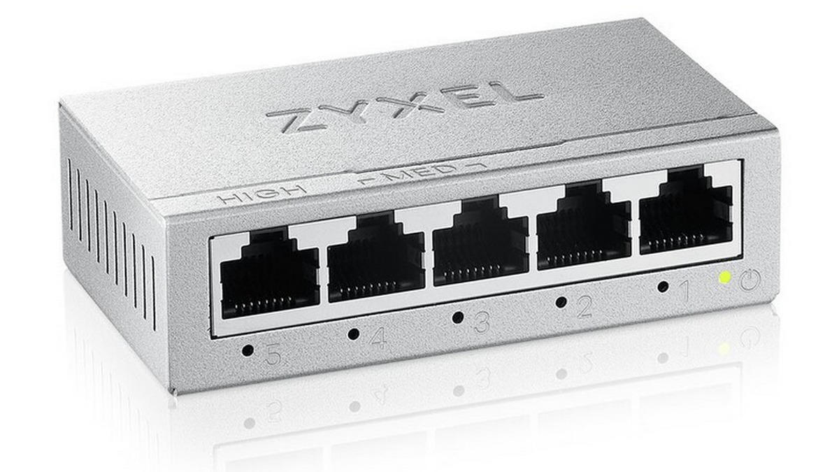 Switch Zyxel GS-105BV5, 5 Porturi Gigabit, QoS, Fanless