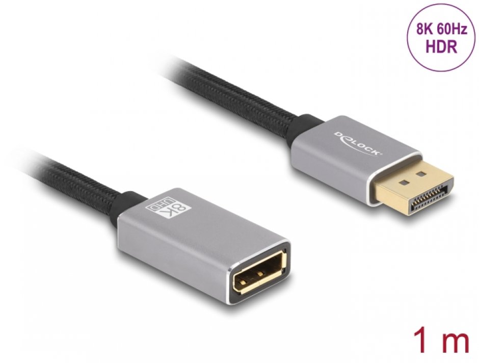 Prelungitor DisplayPort 1.4 8K, Delock 1m