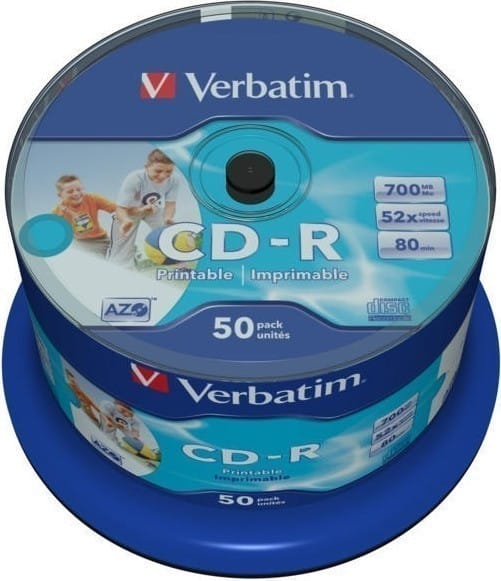 CD-R Verbatim 700MB 52x 50 buc - Discuri Printabile Calitate Premium - imagine 2