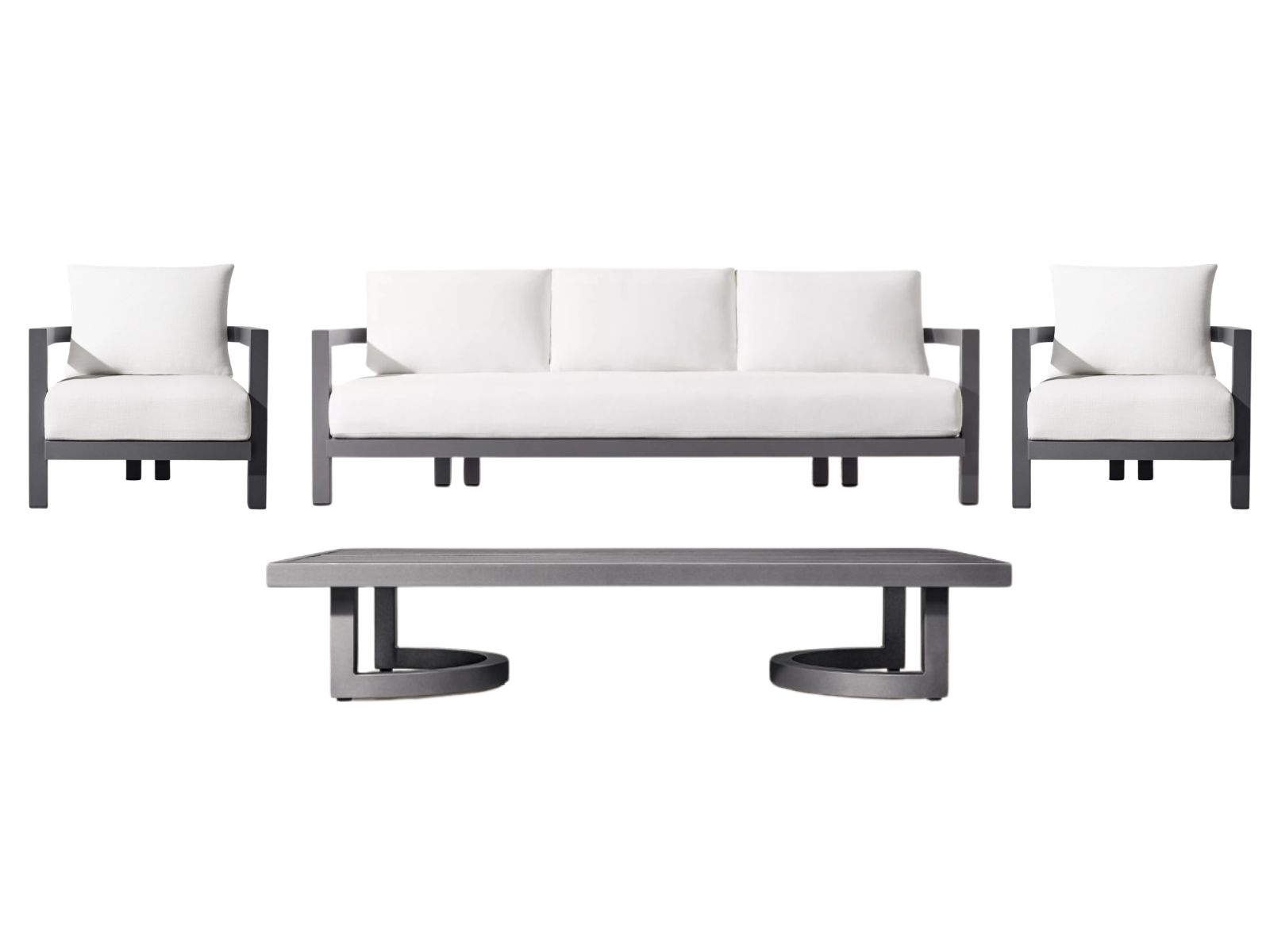 Set Mobilier Grădină Virtuoso Parma din Aluminiu, Alb