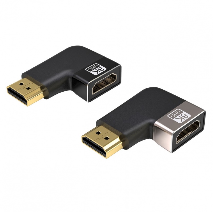 Adaptor HDMI Stânga 8K T-M, Unghi 90°