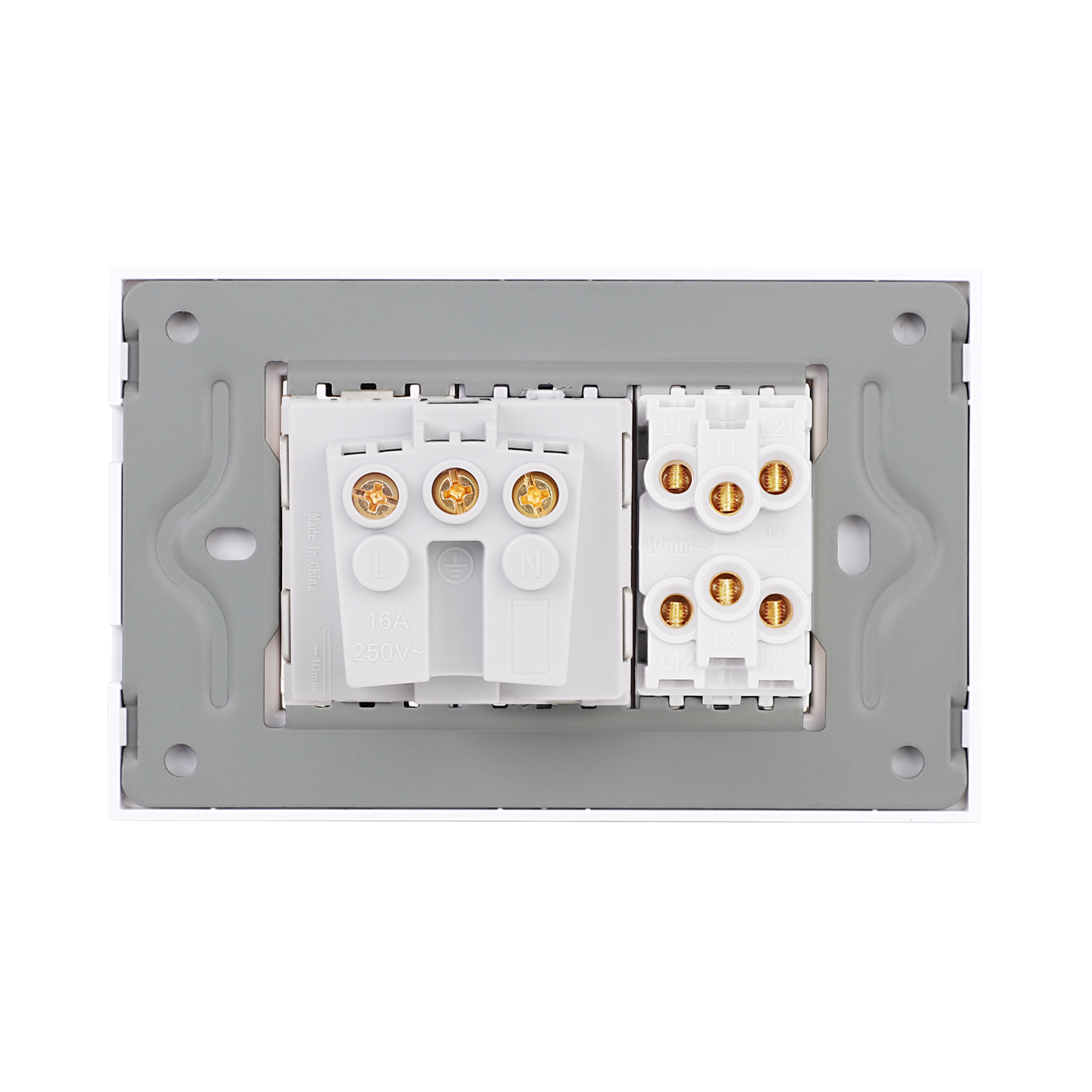 Intrerupator Dublu Priza Sticla LUXION - imagine 4