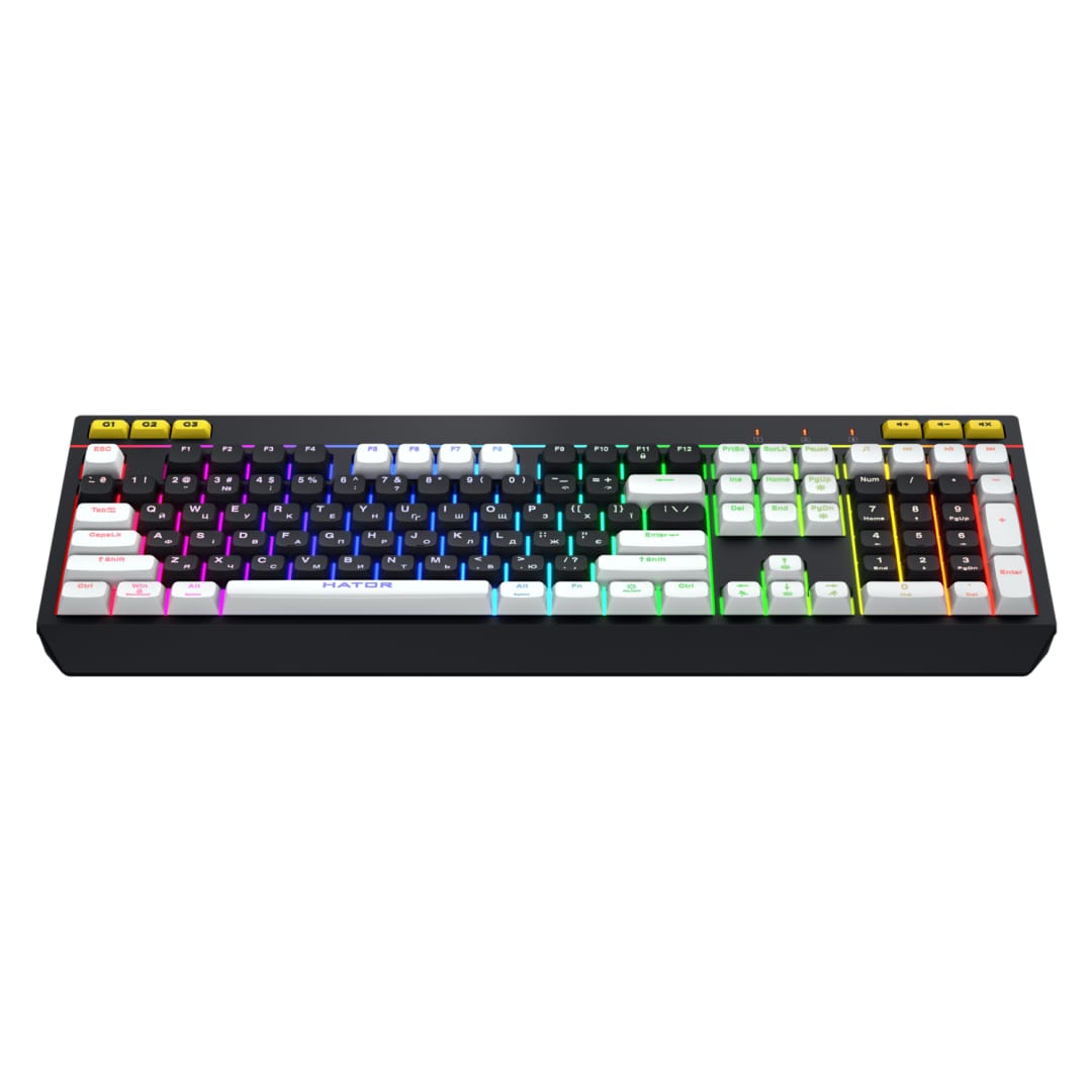 Tastatura Gaming Hator Icefall RGB, USB, 1000Hz - Alb-Negru - imagine 3