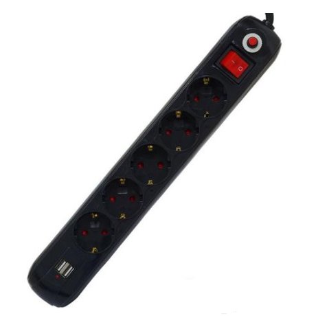 Prelungitor Spacer Schuko 5 Prize, 4.5m, USB