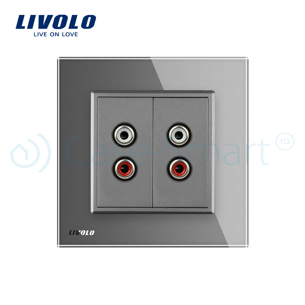 Priză Dublă Audio Livolo cu Ramă Sticlă - imagine 23
