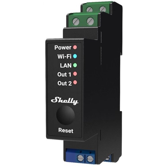 Releu Shelly Pro 2PM Smart, 2 Canale, Contor Energie