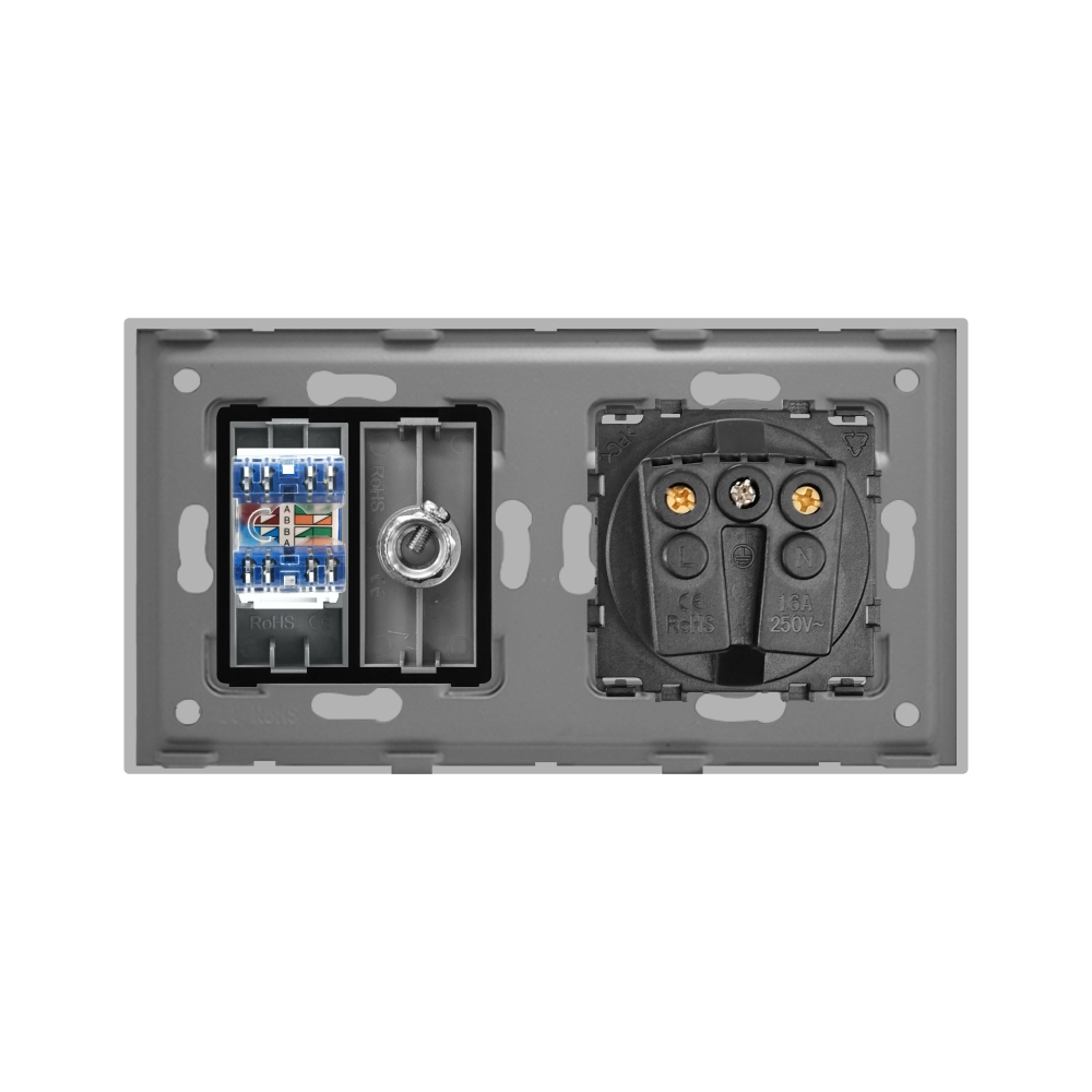 Priza Schuko, TV, Internet cu Rama Sticlă Luxion - imagine 16