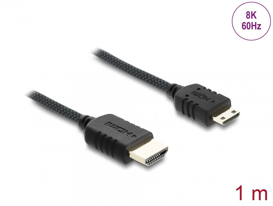 Cablu HDMI Mini-C 8K Delock, 1m, High Speed