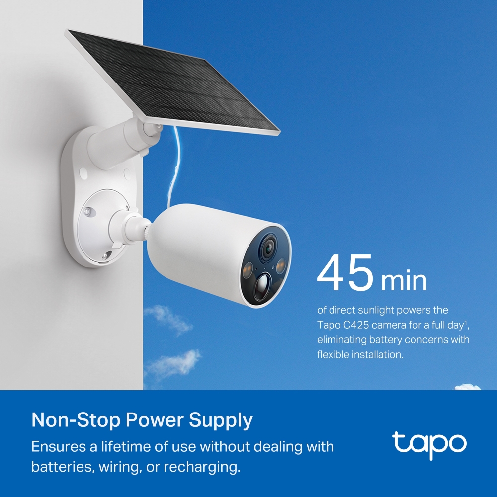 Kit Camere Supraveghere TP-LINK Tapo C425 Wireless 2K - 300 Zile Baterie - imagine 4