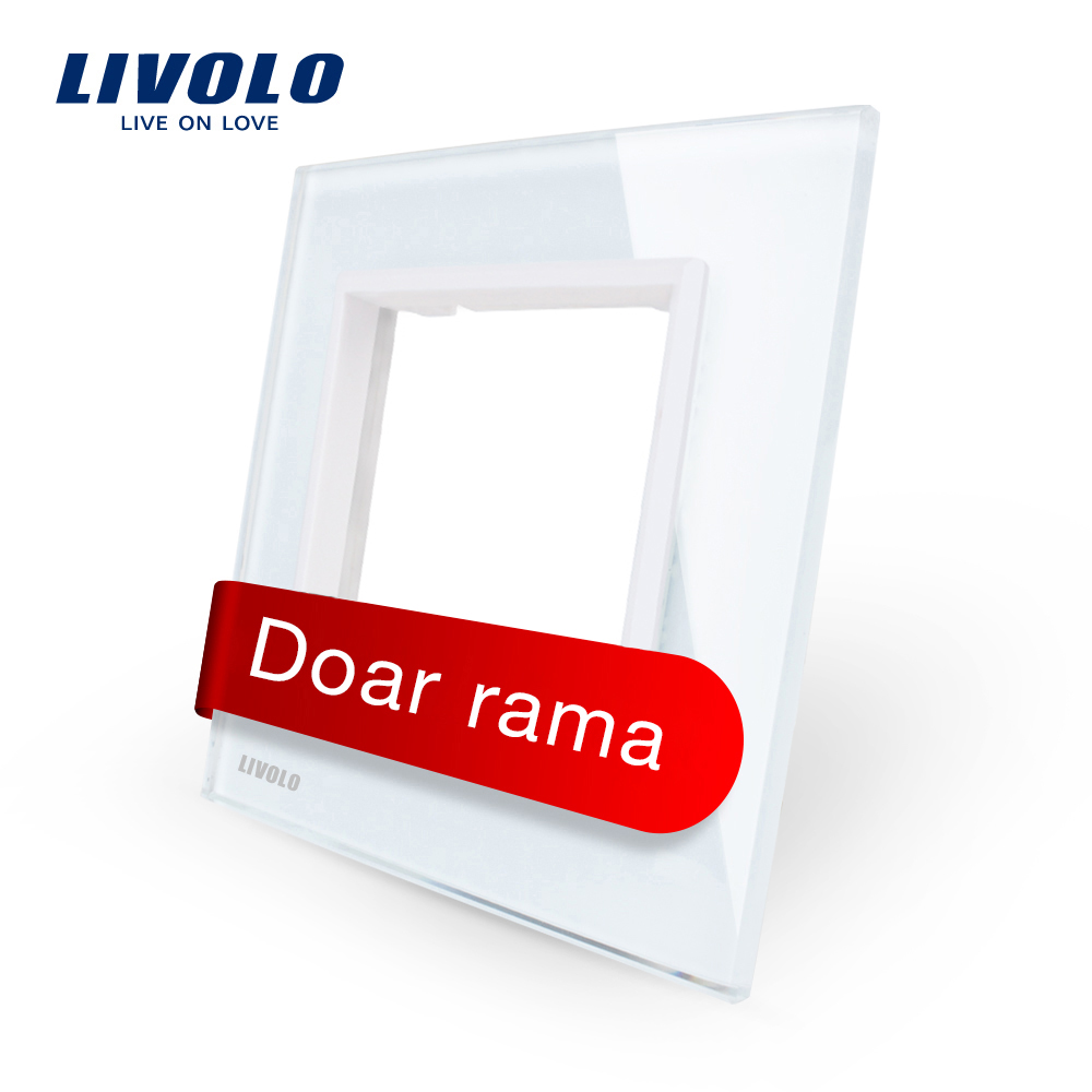 Rama Priză Simplă Livolo din Sticlă Cristal