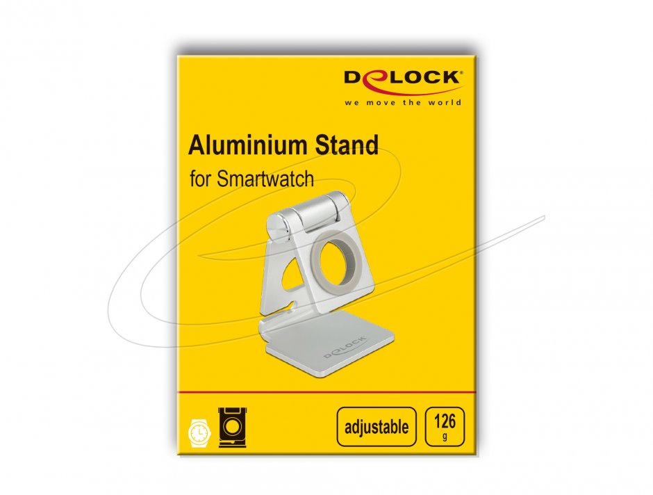 Suport Smartwatch Delock Argintiu, Ajustabil