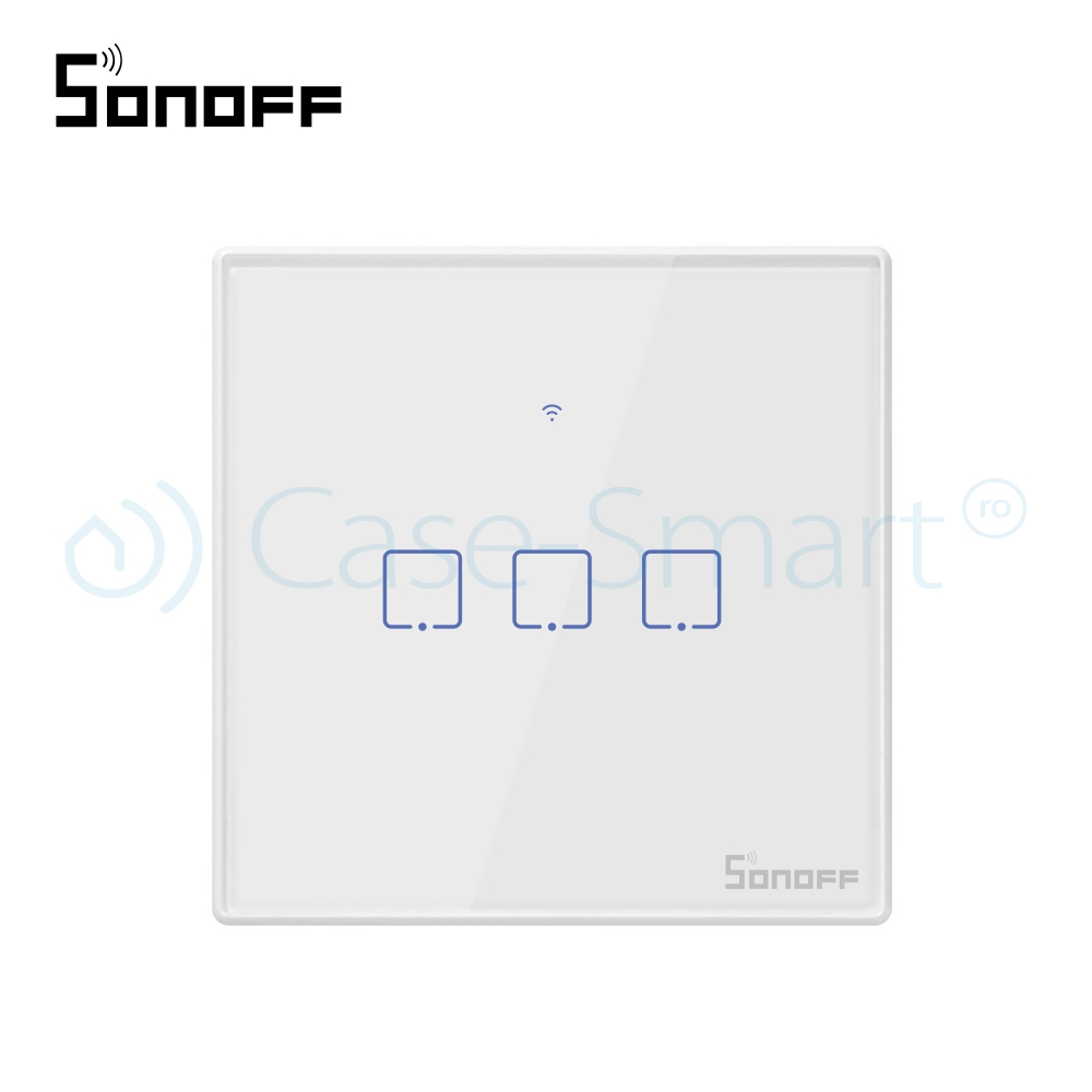 Sonoff T2EU3C: Întrerupător Triplu Touch Wi-Fi + RF - imagine 2