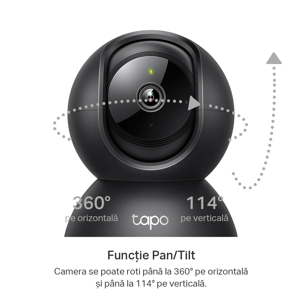Cameră Supraveghere WiFi 2K TP-Link Tapo Pan/Tilt cu Rotire 360° - imagine 4