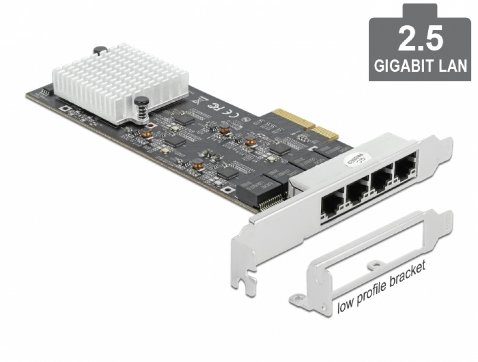 Placă Rețea Delock 4x2.5G LAN PCIe