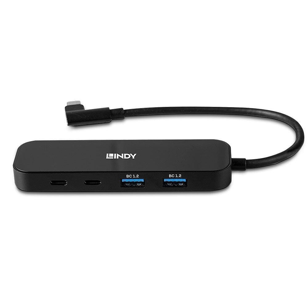 Hub USB 3.2 Gen2 Lindy 4 Porturi 10Gbps PD 100W Negru - imagine 3
