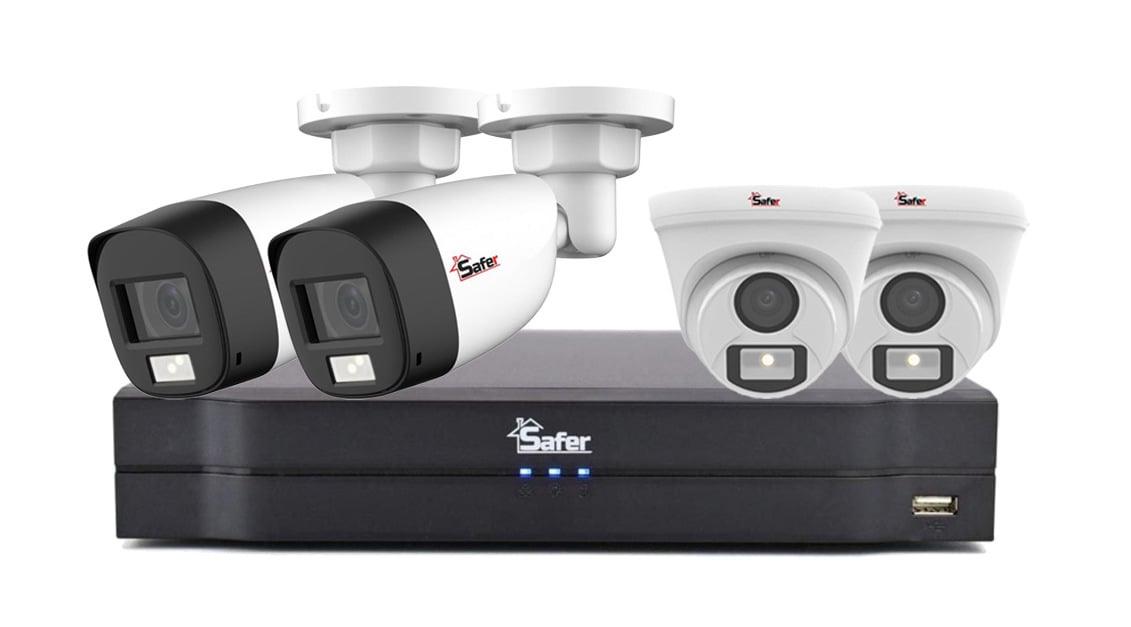 Kit Supraveghere Safer 4 Camere 5MP Iluminare Duala