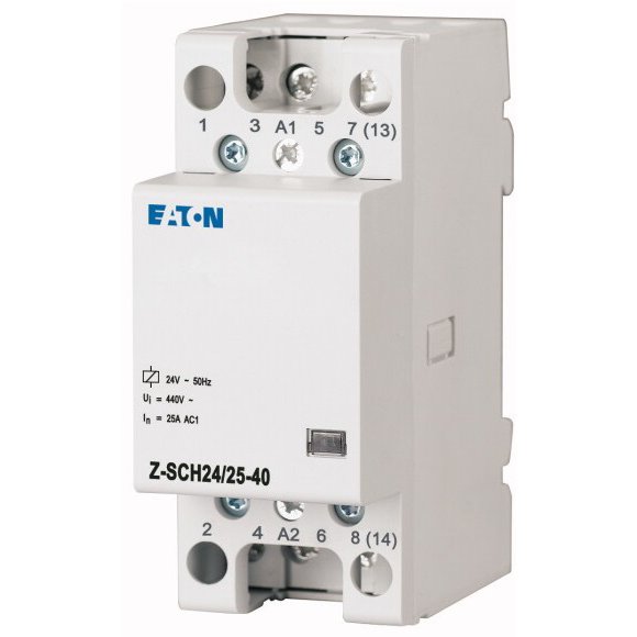 Contactor Eaton 25A 24V, 4NO, Sina Modulară