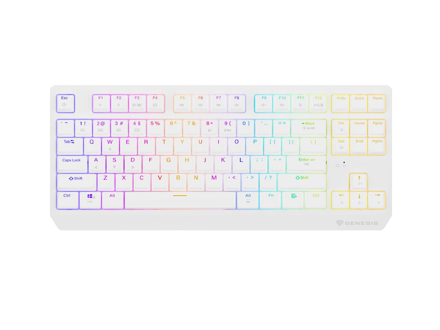 Tastatura Gaming Wireless Genesis Thor 230 TKL RGB Alb - imagine 9