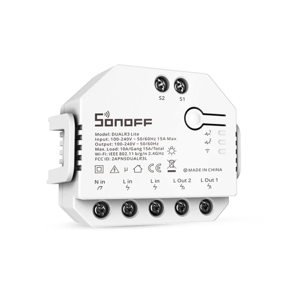 Releu Wi-Fi Sonoff Dual R3 Lite, 2 Canale, Control Inteligent - imagine 2
