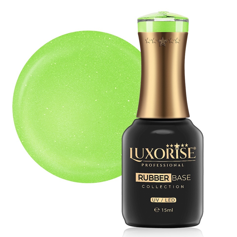 Rubber Base Luxorise Lime Glow 15ml - Ultra Flexibilă