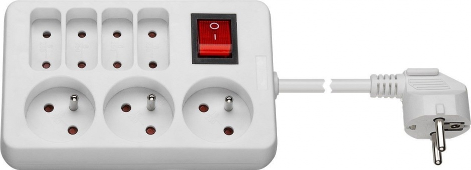 Prelungitor OEM 4+3 Prize cu Switch, 1.5m - imagine 1