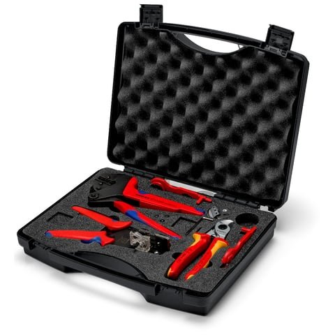 Trusă KNIPEX pentru fotovoltaice, sistem conectori MC4