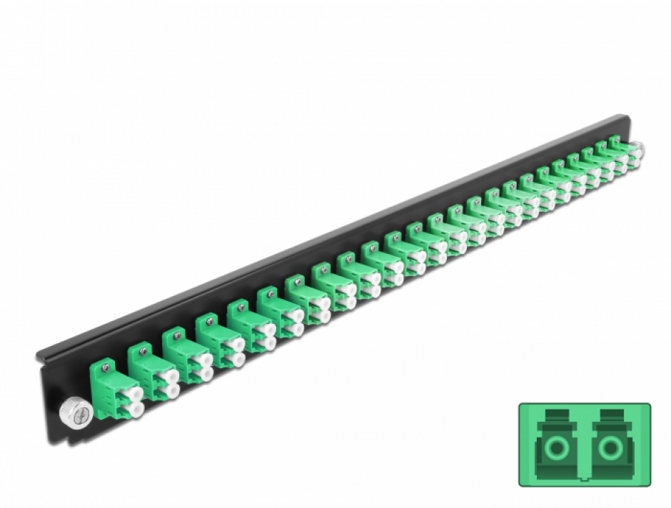 Panou 19" 24 Porturi LC Duplex OS2 Verde Delock