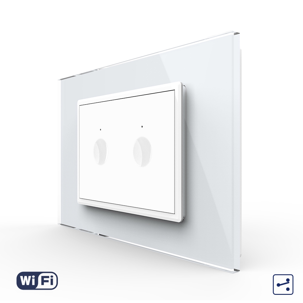 Întrerupător Dublu Wi-Fi Touch Livolo Alb