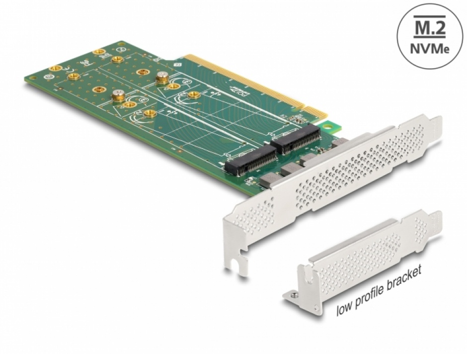 Placă Delock PCIe la 4x NVMe M.2