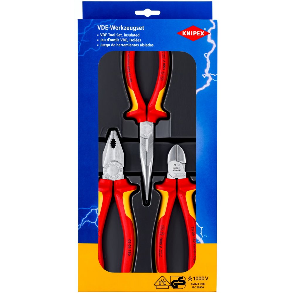 Set scule electrice Knipex 00 20 12, 3 bucăți