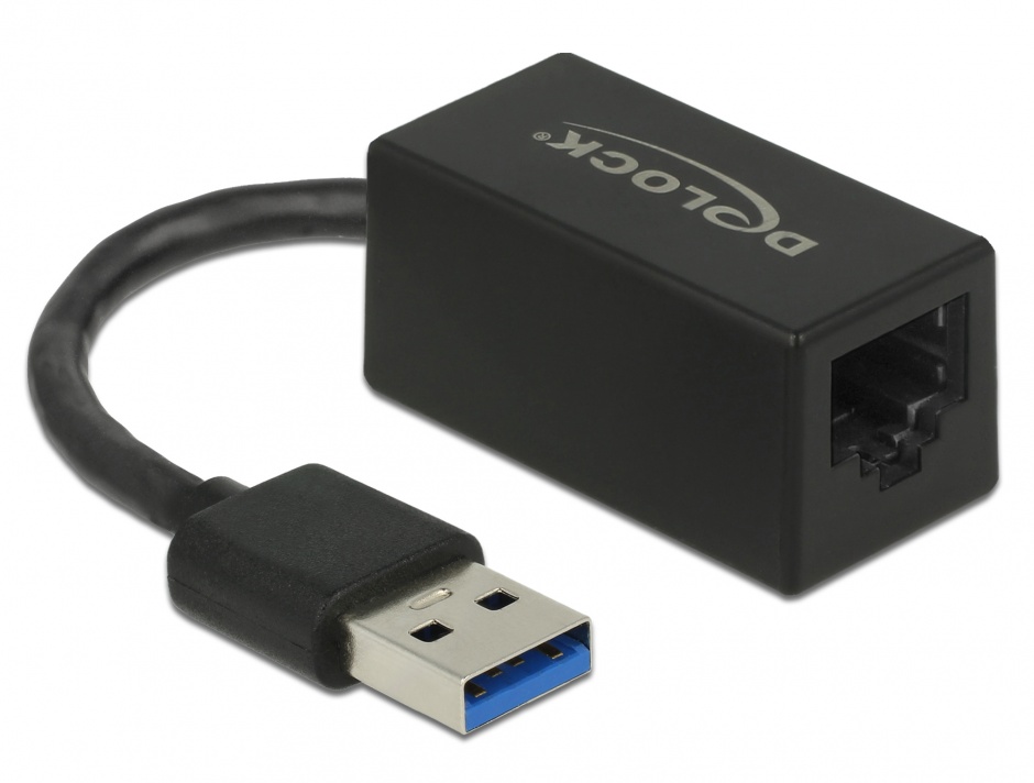 Adaptor USB la Gigabit LAN Delock, Negru