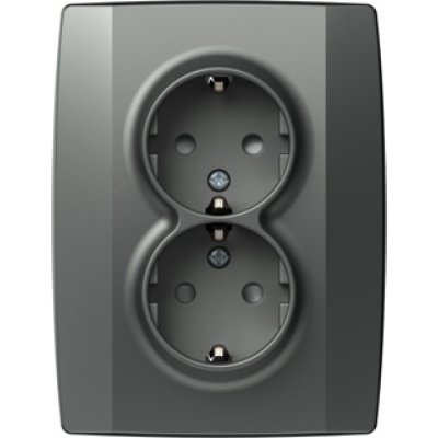 Priză Dublă SCHUKO 16A Antracit, LOGIQ, TEM