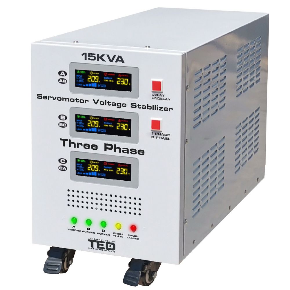 Stabilizator Ted 15KVA Trifazat cu Servomotor