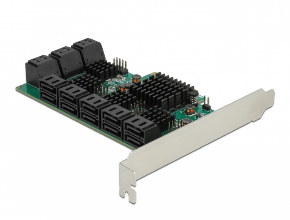Placă PCI-E 16 Porturi SATA III Delock 90073