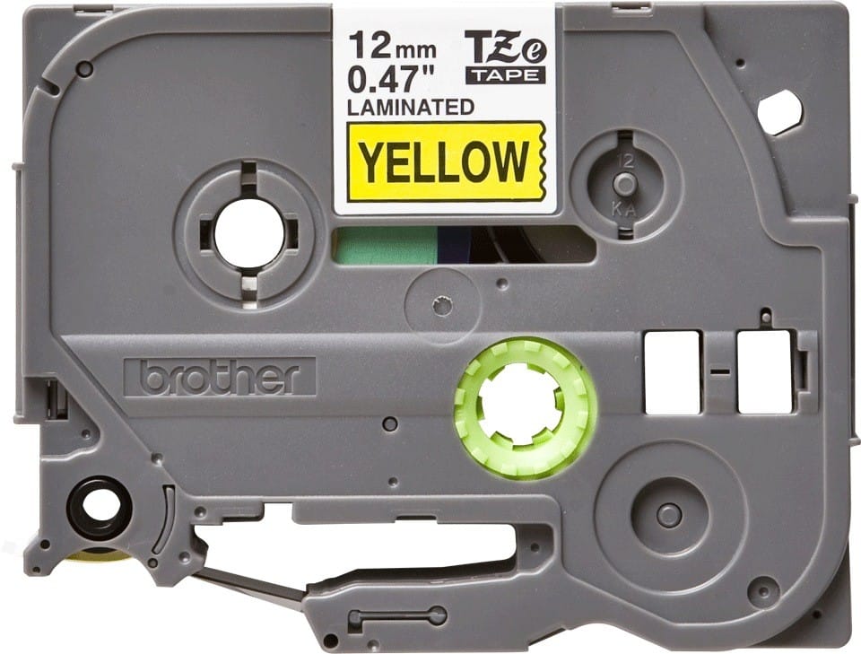 Banda Laminata Brother TZE631 12mm Galben/Negru Originala - imagine 2