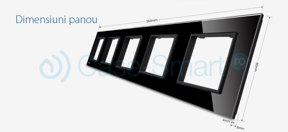 Rama Cvintuplă Sticlă Livolo, Panou Crystal - imagine 7