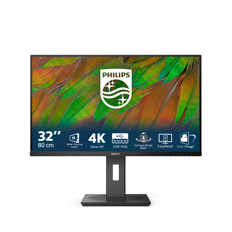 Monitor Philips 31.5" 4K UHD 32B1N3800 - Profesional cu USB Hub