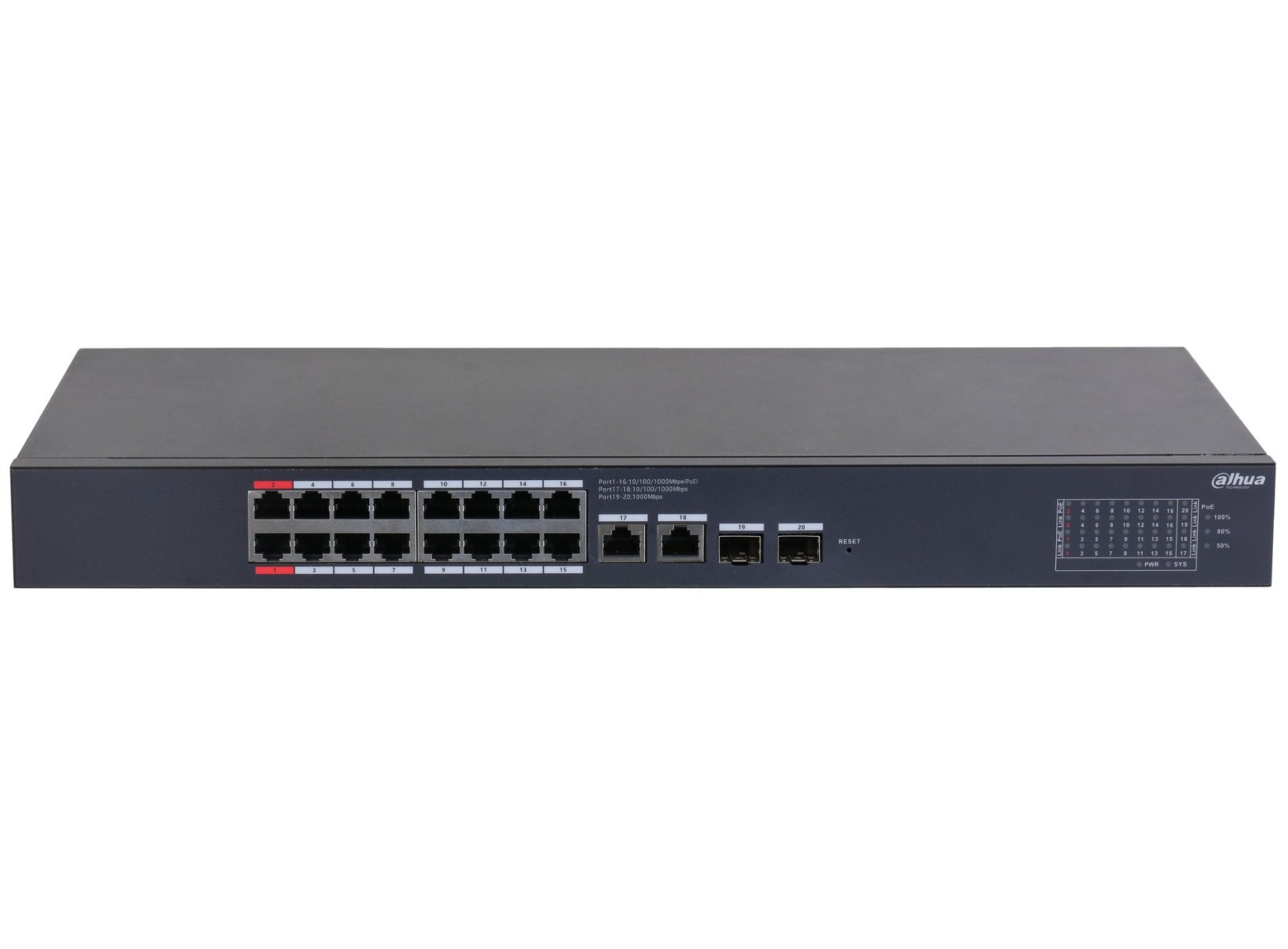 Switch Dahua 16 PoE 240W Management Cloud