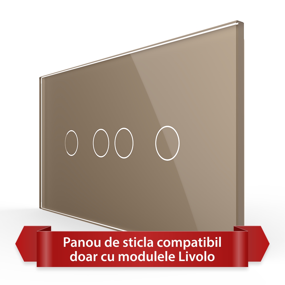 Panou Touch Livolo Dublu+Dublu, Sticlă - imagine 9