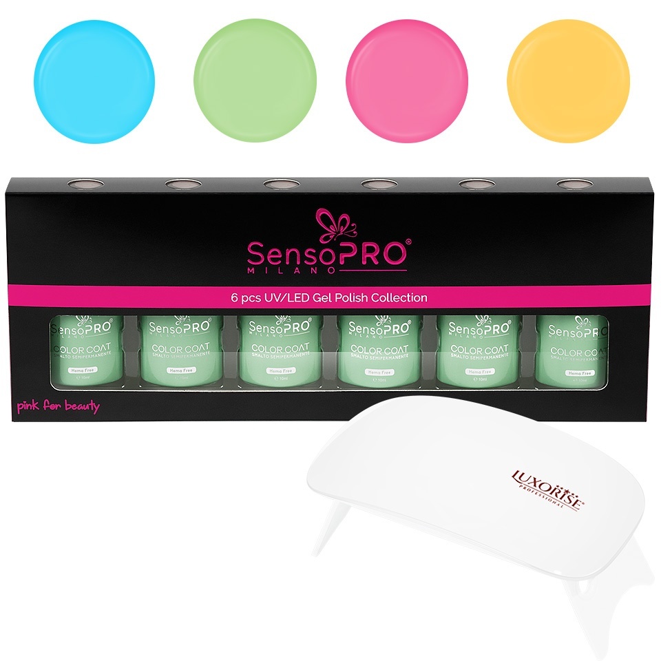 Set Oje Semipermanente Hema Free SensoPRO + Lampa UV - imagine 2
