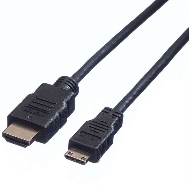 Cablu HDMI la mini HDMI 0.8m Roline - imagine 1