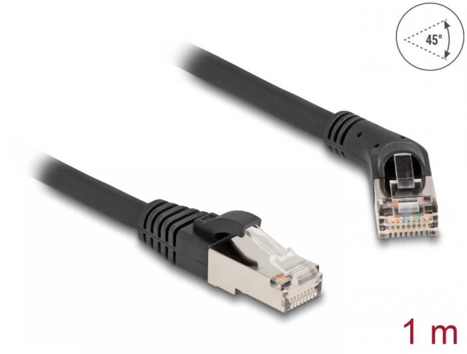 Cablu RJ45 6A 1m Delock Unghi 45°