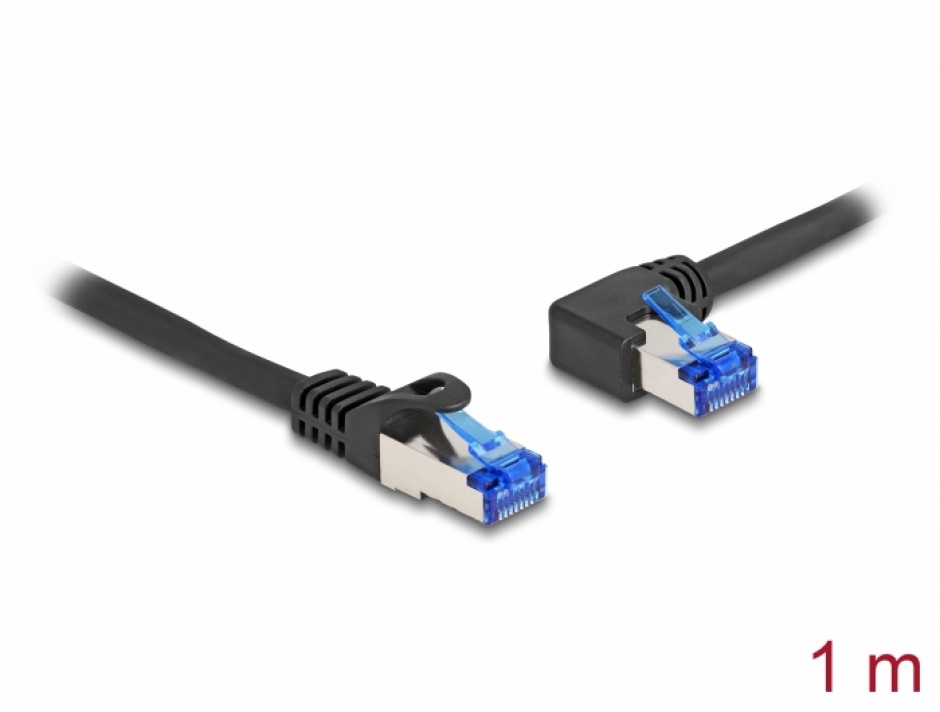 Cablu RJ45 Cat.6A Delock 1m Unghi 90° SFTP