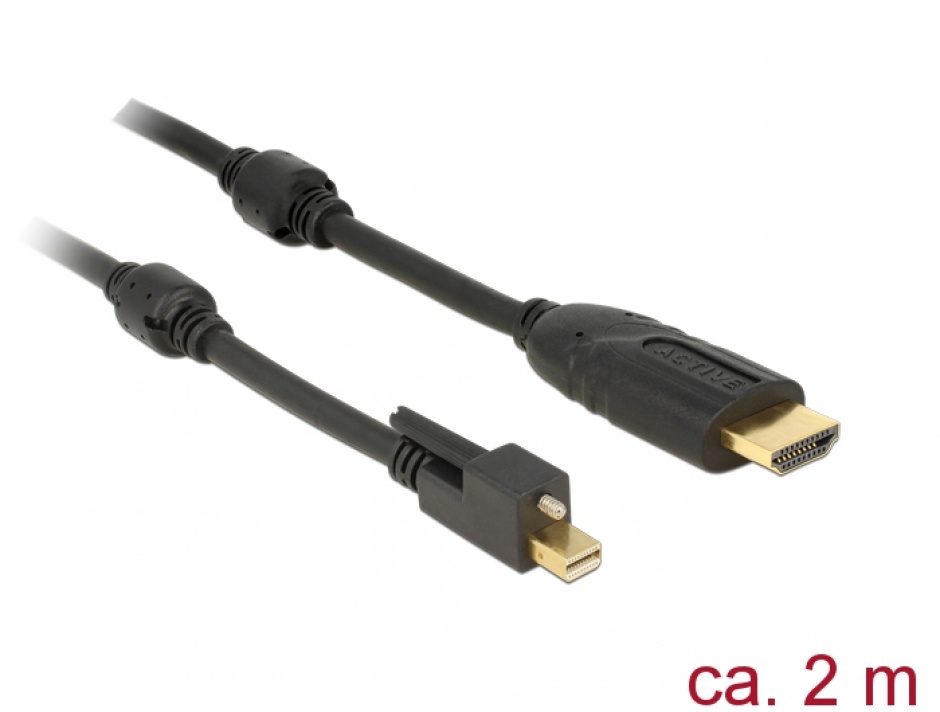 Cablu Mini DisplayPort la HDMI 4K 2m Activ Delock