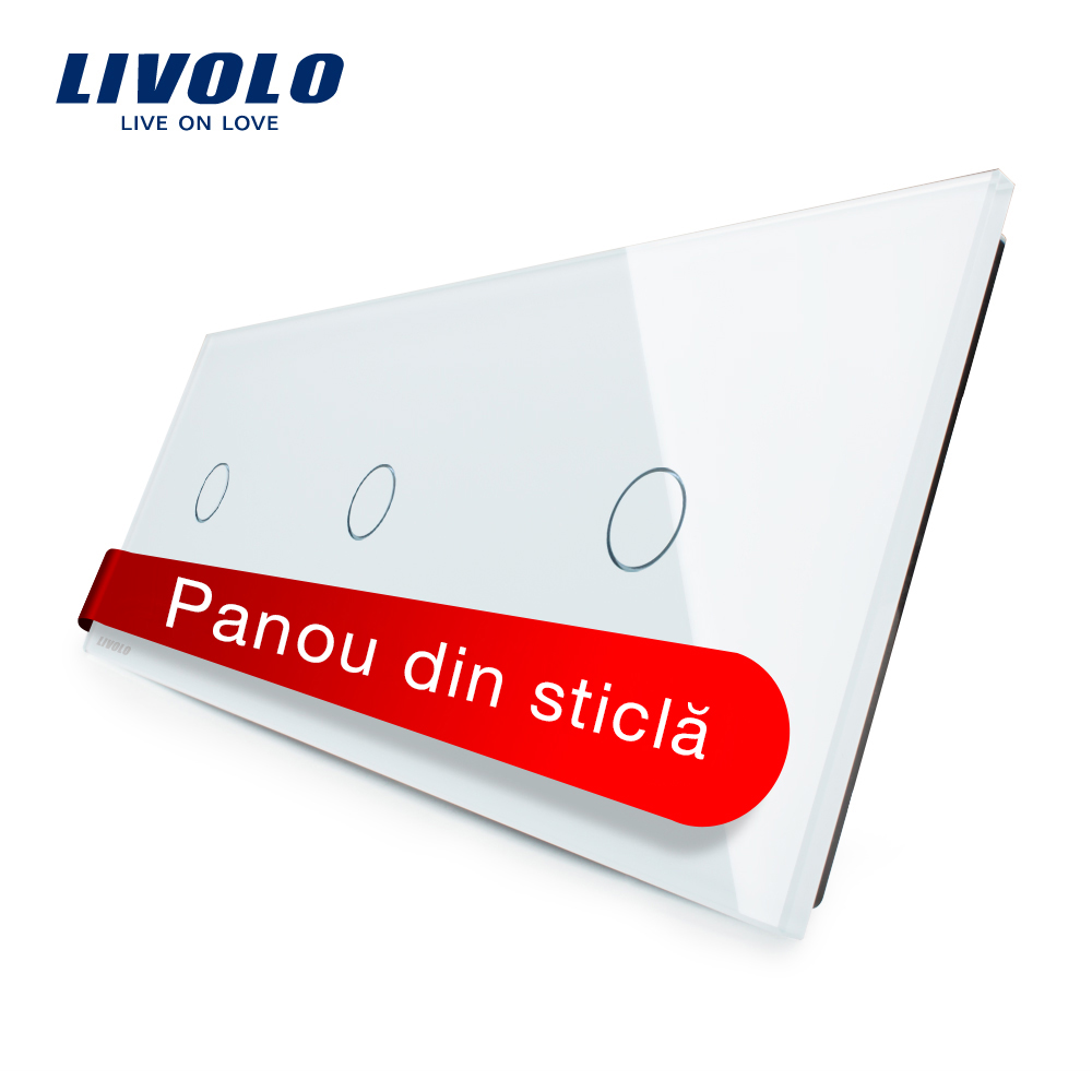 Panou Touch Livolo 3 Butoane Sticlă