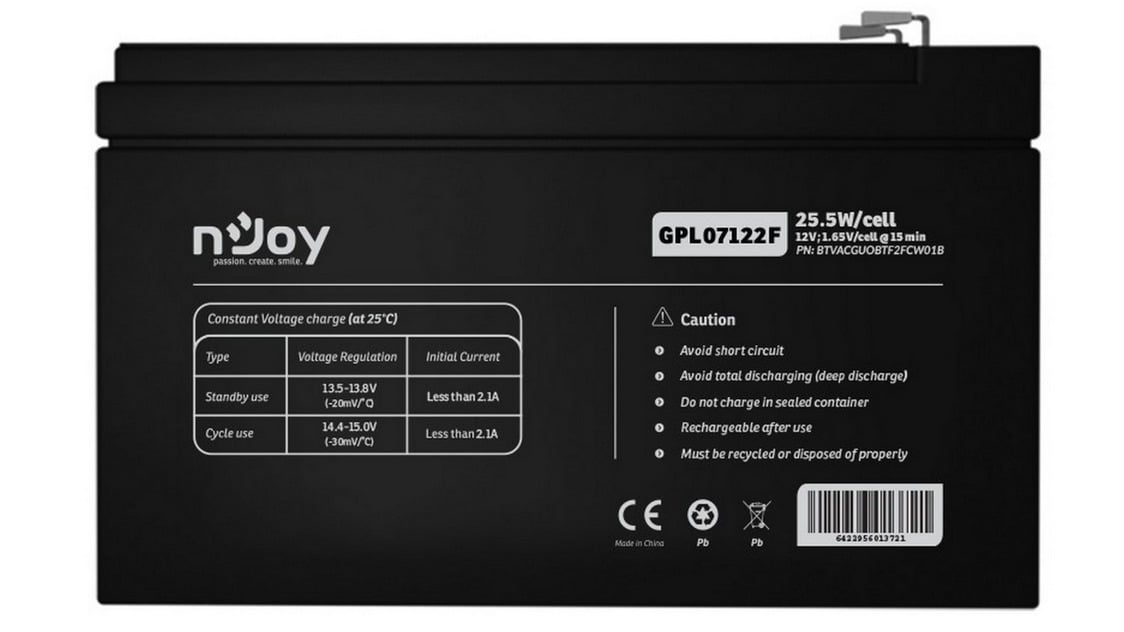 Baterie Njoy VRLA AGM 12V 7Ah Long Life